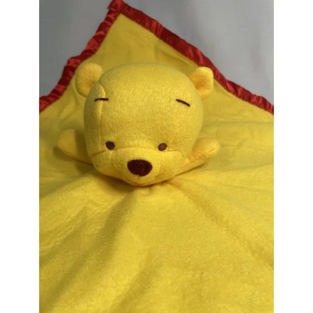 Disney Winnie The Pooh Lovey Security Blanket Yellow Honey Pot Fleece 18